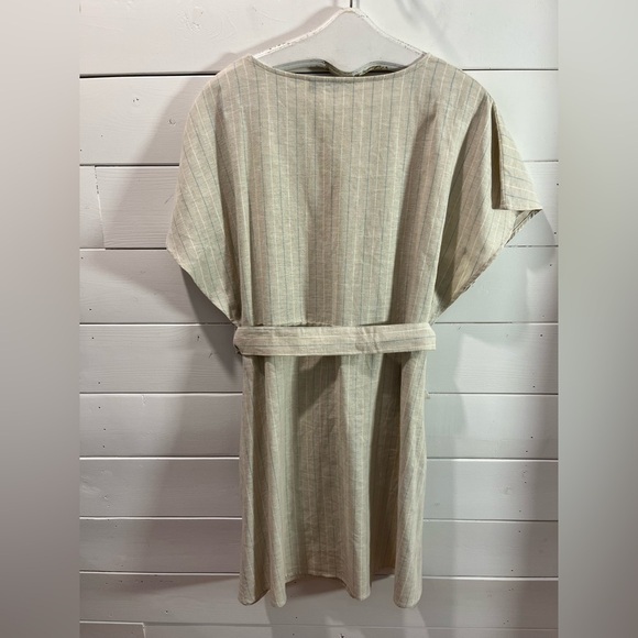 Striped Belted Linen-Blend Dress - Kiabi (Size 42 / US 10) - Picture 9 of 12